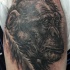 nero soffice testa scimpanze` tatuaggio su spalla