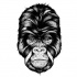 Black gorilla head with geometric pattern tattoo design