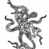Black indian-patterned octopus tattoo design