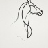 Black line horse silhouette tattoo design