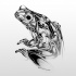 Black melting frog tattoo design