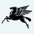 Preto mobil executando pegasus silhouette tattoo design