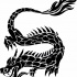 Black oriental dragon with open jaws tattoo design