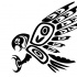 Black polynesian patterned eagle tattoo design
