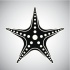 Black starfish with white beads decoration tattoo design