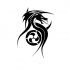 Black tribal dragon and atomic symbol tattoo design by Jonny558