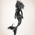 Black tribal mermaid tattoo design