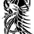 Black tribal phoenix tattoo design by The Red Phoenix