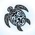 Blak tribal turtle on blue shine background tattoo design