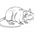 Blind outline rodent tattoo design