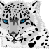 Blue-eyed snow leopard with spiny fur tattoo design