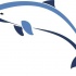 Blue-line jumping dolphin tattoo design