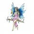 Blue-wing fairy in pink dress with a water drop tattoo design