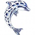 Blue dolphin with white celtic print tattoo design