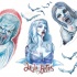 Blue pencilwork vampires stained with blood tattoo designs