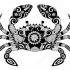 Bonny black-ink folk-ornated crab tattoo design