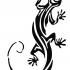 Bonny black tribal lizard crawling up tattoo design