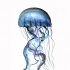 Bonny blue watercolor jellyfish tattoo design