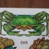 Bonny bright green crab with yellow belly tattoo design