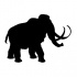 Bonny full-black walking mammoth tattoo design
