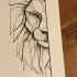 Bonny geometric dotwork half-lion muzzle tattoo design