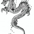 Bonny grey-ink patterned asian dragon tattoo design