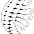 Bonny outline seahorse with thin curly flippers tattoo design