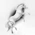 Bonny white jumping horse tattoo design