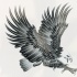Breathtaking grey eagle attacking his prey tattoo design