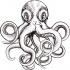 Breathtaking uncolored octopus tattoo design