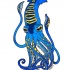 Bright blue squid water animal with yellow prints tattoo design
