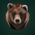 Brown full-geometric grizzly head tattoo design