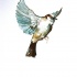 Brown sparrow with turquoise wings tattoo design