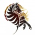 Brown tribal horse tattoo design