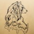 Calm drawn bear in profile tattoo design
