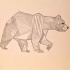 Calm geometric walking bear tattoo design