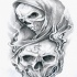 Morte de tinta cinza com um desenho de caveira por Fpista