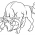 Calm outline drinking bull tattoo design