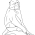 Calm outline sitting baboon tattoo design