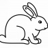 Calm outline sitting rabbit tattoo design
