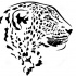 Calm wise black-ink jaguar head in profile tattoo design