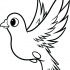 Cartoon-eyed flying dove tattoo design