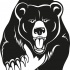 Cartoon black hunting bear tattoo design