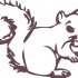 Cartoon brown-ink outline squirrel tattoo design