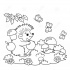 Cartoon colorless hedgehog standing in the garden tattoo design