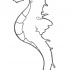 Cartoon colorless seahorse tattoo design