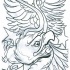 Cartoon eagle with banner and stars tattoo design