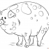 Cartoon fat spotted pig tattoo design