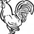 Cartoon outline rooster tattoo design