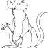 Cartoon outline thinking mouse tattoo design by Blickish